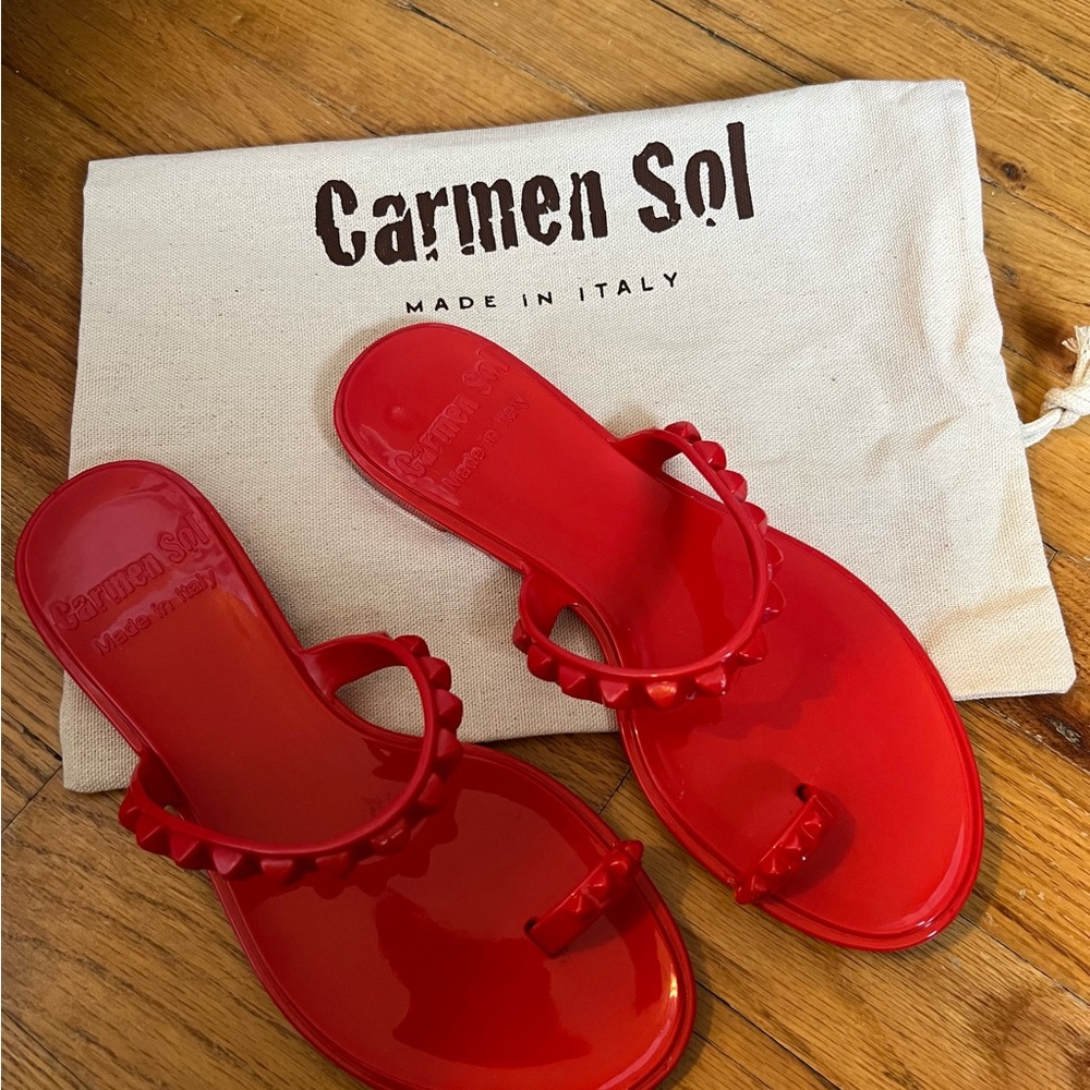 Ladies Carmen Sol studded jelly shoes